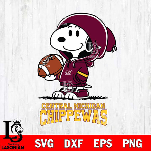 Central Michigan Chippewas Snoopy Football Svg Eps Dxf Png File, NCAA svg , Digital Download , Instant Download, Cricut File