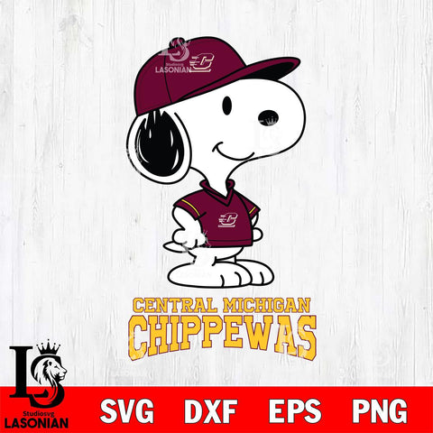 Central Michigan Chippewas Snoopy Football sport SVG DXF EPS PNG FILE,Snoopy File Cut, NCAA Digital Download,Instant Download,Christmas Silhouette