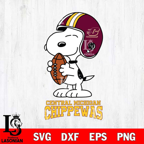 Central Michigan Chippewas Snoopy Rugby Svg Eps Dxf Png File, NCAA svg , Digital Download , Instant Download, Cricut File