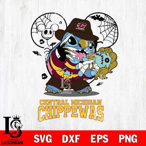 Central Michigan Chippewas Stitch Freddy Krueger Halloween Svg Eps Dxf Png File, Digital Download, Instant Download