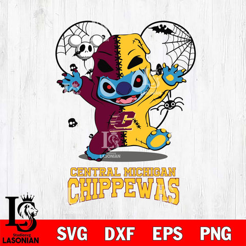 Central Michigan Chippewas Stitch Horror Halloween 2 Svg Eps Dxf Png File, Digital Download, Instant Download