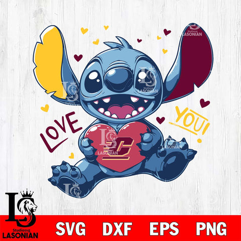 Central Michigan Chippewas Stitch Love Svg Eps Dxf Png File, NCAA svg, Digital Download, Instant Download