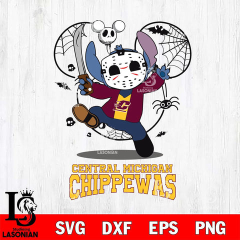 Central Michigan Chippewas Stitch jason voorhees Halloween Svg Eps Dxf Png File, Digital Download, Instant Download