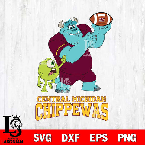 Central Michigan Chippewas Sully & Mike Football Cricut,Christmas SVG DXF EPS PNG FILE, NCAA Digital Download,Instant Download, Silhouette