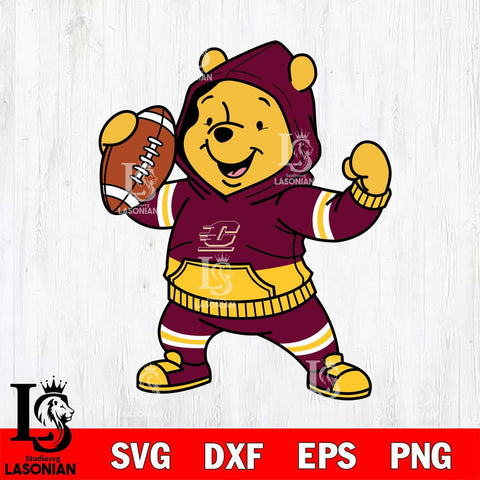 Central Michigan Chippewas Winnie The Pooh Disney Football Christmas File Cut, NCAA SVG DXF EPS PNG FILE, Digital Download , Criucut , Silhouette