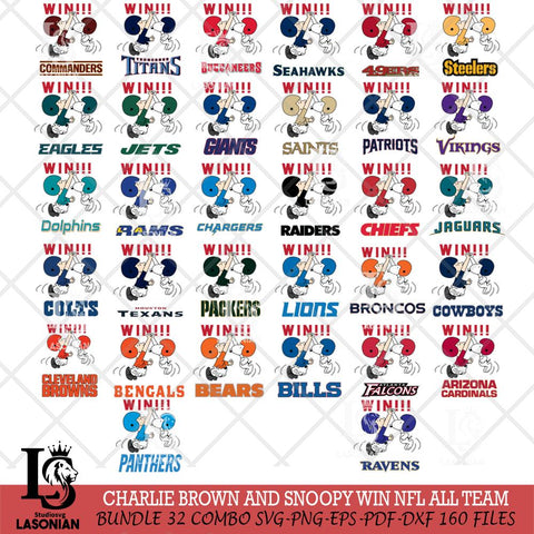 Charlie Brown and Snoopy Win NFL Svg Eps Dxf Png File, NFL svg , Digital Download , Instant Download, Cricut File