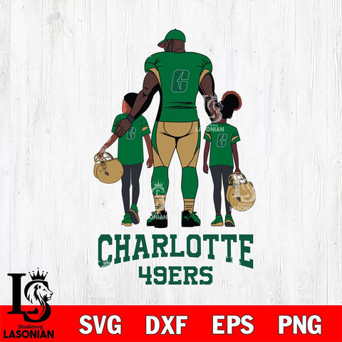 Charlotte 49ers 3 Father and son Rugby SVG DXF EPS PNG FILE,NCAA SVG, Father day Digital Download,Instant Download, Silhouette