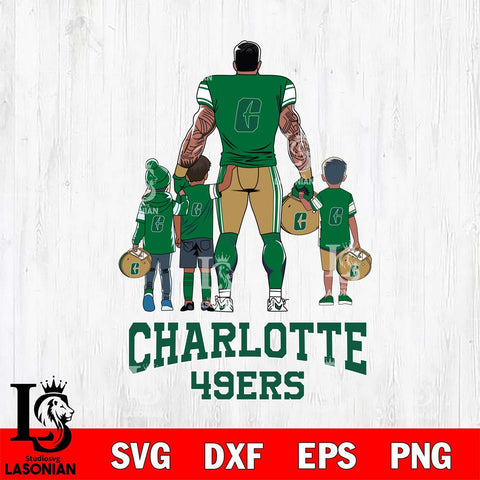Charlotte 49ers 4 Father and son Rugby SVG DXF EPS PNG FILE,NCAA SVG, Father day Digital Download,Instant Download, Silhouette