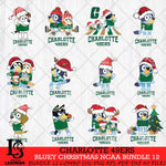 Charlotte 49ers Bluey Christmas NCAA Bundle 12 Cricut File Cut Files , Bluey Cricut , Christmas Svg , Bluey svg , Digital Download, dxf eps png pdf file