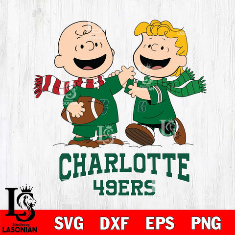 Charlotte 49ers Charlie Brown & Linus Football Cricut,Christmas SVG DXF EPS PNG FILE, NCAA Digital Download,Instant Download, Silhouette