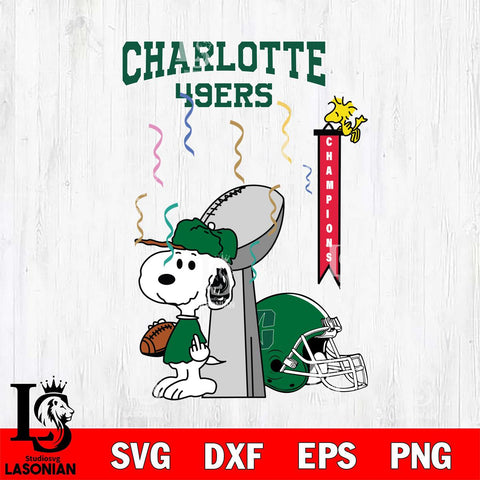 Charlotte 49ers Charlie Brown and Snoopy Super Bowl Svg Eps Dxf Png File, NCAA svg , Digital Download , Instant Download, Cricut File