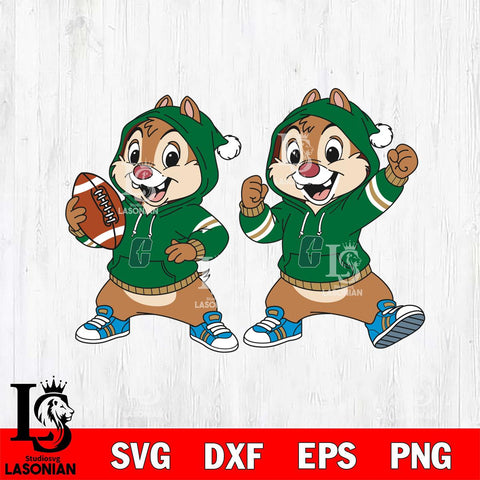 Charlotte 49ers Chip và Dale Football File Cut, NCAA SVG DXF EPS PNG FILE, Digital Download , Criucut , Silhouette