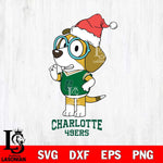 Charlotte 49ers Christmas Bluey Honey Sport Cut Files,Bluey Cricut,Christmas Svg , Bluey svg , Digital Download, dxf eps png pdf file