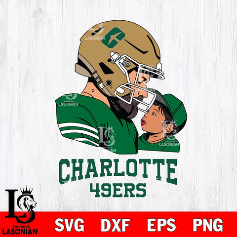 Charlotte 49ers Father And Child Rugby SVG DXF EPS PNG FILE,NCAA SVG, Father day Digital Download,Instant Download, Silhouette
