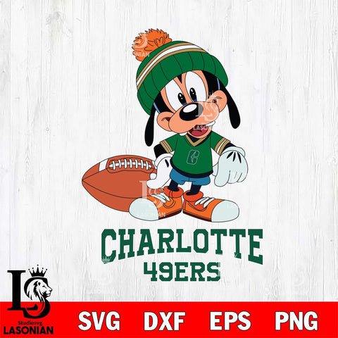 Charlotte 49ers Goofy Football SVG DXF EPS PNG FILE,NCAA svg ,Football Digital Download,Instant Download, Silhouette