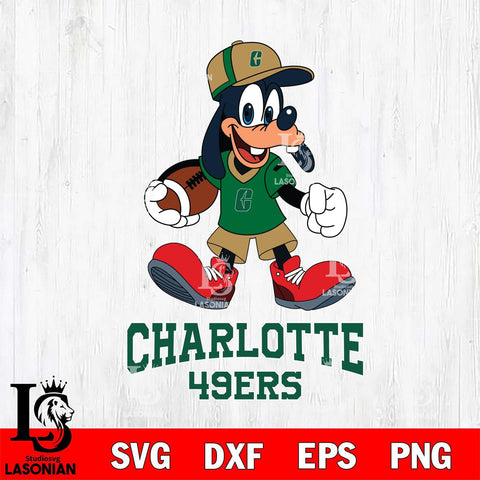 Charlotte 49ers Goofy Football Player SVG DXF EPS PNG FILE,NCAA svg ,Football Digital Download,Instant Download, Silhouette