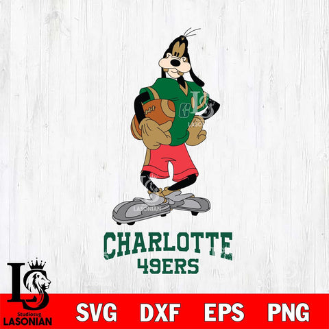 Charlotte 49ers Goofy Player SVG DXF EPS PNG FILE,NCAA svg ,Football Digital Download,Instant Download, Silhouette