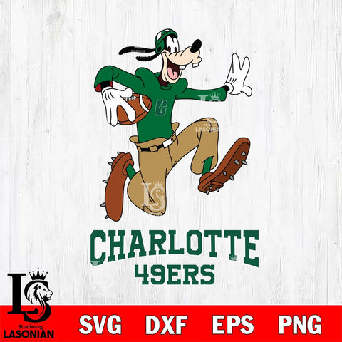 Charlotte 49ers Goofy rugby Sport SVG DXF EPS PNG FILE,NCAA svg ,Football Digital Download,Instant Download, Silhouette