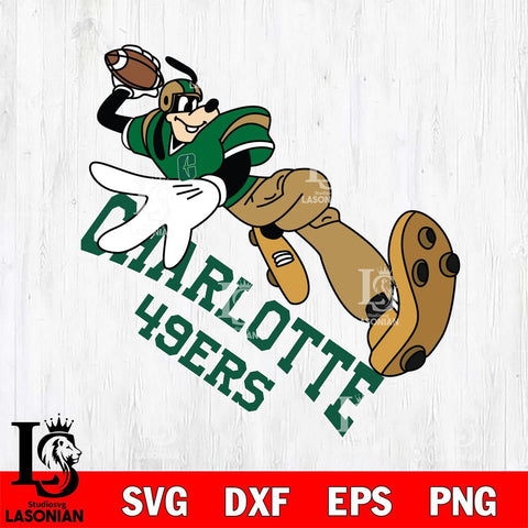 Charlotte 49ers Goofy rugby player SVG DXF EPS PNG FILE,NCAA svg ,Football Digital Download,Instant Download, Silhouette
