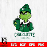 Charlotte 49ers Grinch Football Christmas Cut Files Cricut, Svg Dxf Eps Png file, Digital download , Silhouette