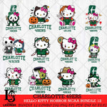 Charlotte 49ers Hello Kitty Horror NCAA Bundle 12 SVG Svg Eps Dxf Png File, Digital Download