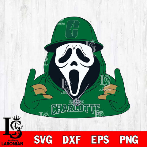 Charlotte 49ers Horror Character Ghostface Sport Svg Eps Dxf Png File, NCAA svg, Digital Download, Instant Download