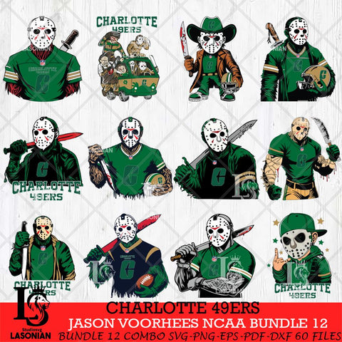 Charlotte 49ers Jason Voorhees Horror Bundle 12 SVG Eps Dxf Png File, bundle NCAA svg, Digital Download, Instant Download