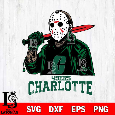 Charlotte 49ers Jason Voorhees Horror Halloween Svg Eps Dxf Png File, NCAA svg, Digital Download, Instant Download