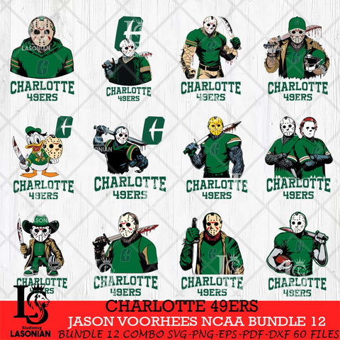 Charlotte 49ers Jason Voorhees NCAA Bundle 12 SVG Svg Eps Dxf Png File, Digital Download