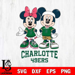 Charlotte 49ers Mickey And Minnie Football Svg Eps Dxf Png File, NCAA svg , Digital Download , Instant Download, Cricut File