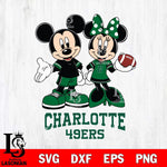 Charlotte 49ers Mickey Minnie Football Svg Eps Dxf Png File, NCAA svg , Digital Download , Instant Download, Cricut File
