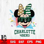 Charlotte 49ers Minnie Mouse Love Sport SVG DXF EPS PNG FILE, NCAA File Cut,Digital Download,Instant Download