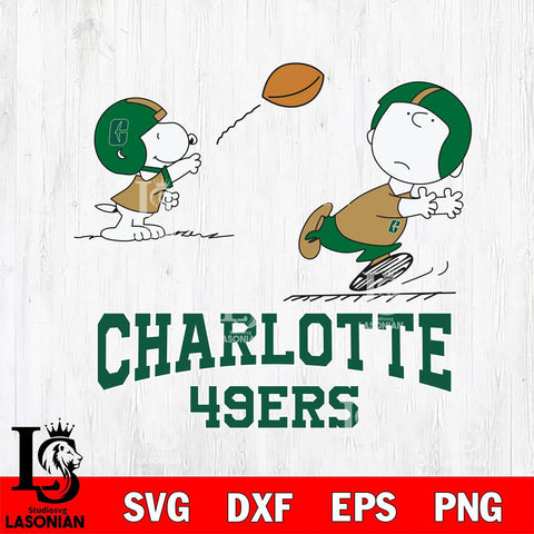 Charlotte 49ers Peanuts play football SVG DXF EPS PNG FILE,Snoopy File Cut, NCAA Digital Download,Instant Download,Christmas Silhouette