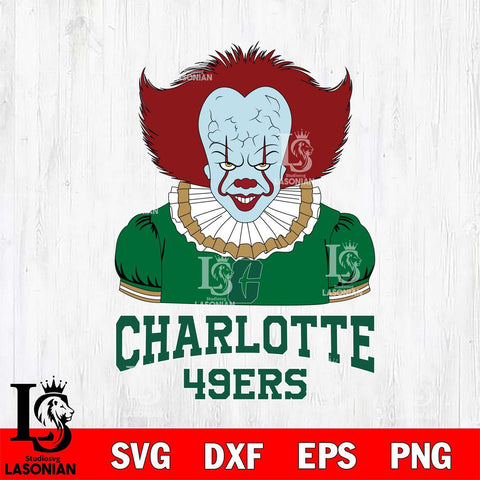 Charlotte 49ers Pennywise Horror Sport 5 Svg Eps Dxf Png File, Digital Download