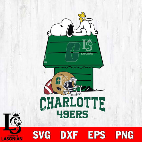 Charlotte 49ers Snoopy Chill Football SVG DXF EPS PNG FILE,Snoopy File Cut, NCAA Digital Download,Instant Download,Christmas Silhouette