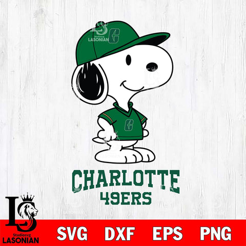 Charlotte 49ers Snoopy Football sport SVG DXF EPS PNG FILE,Snoopy File Cut, NCAA Digital Download,Instant Download,Christmas Silhouette