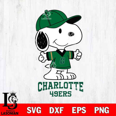 Charlotte 49ers Snoopy football SVG DXF EPS PNG FILE,Snoopy File Cut, NCAA Digital Download,Instant Download,Christmas Silhouette