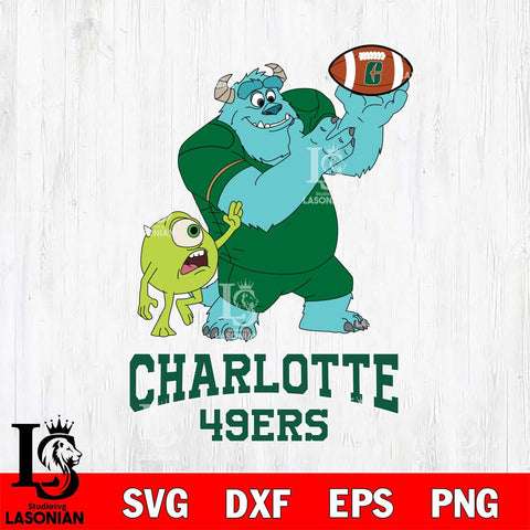 Charlotte 49ers Sully & Mike Football Cricut,Christmas SVG DXF EPS PNG FILE, NCAA Digital Download,Instant Download, Silhouette