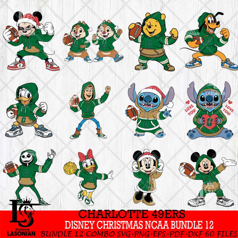 Charlotte 49ers  Disney christmas NCAA Bundle File Cut, Bundle NCAA SVG DXF EPS PNG FILE, Digital Download , Criucut , Silhouette