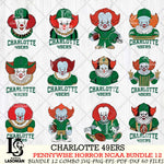 Charlotte 49ers  Pennywise Horror NCAA Bundle 12 SVG Svg Eps Dxf Png File, Digital Download