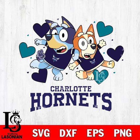 Charlotte Hornets Bluey & Bingo 10 Svg Eps Dxf Png File, NBA svg, Digital Download, Instant Download
