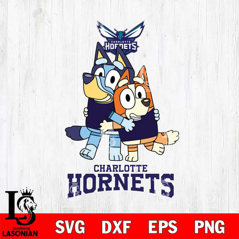 Charlotte Hornets Bluey & Bingo 12 Svg Eps Dxf Png File, NBA svg, Digital Download, Instant Download