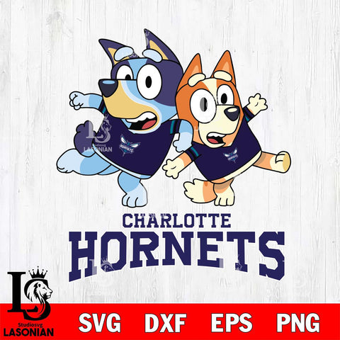Charlotte Hornets Bluey & Bingo 13 Svg Eps Dxf Png File, NBA svg, Digital Download, Instant Download