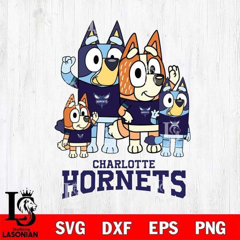 Charlotte Hornets Bluey & Bingo 14 Svg Eps Dxf Png File, NBA svg, Digital Download, Instant Download