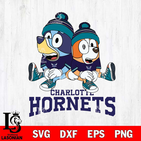 Charlotte Hornets Bluey & Bingo 8 Svg Eps Dxf Png File, NBA svg, Digital Download, Instant Download