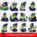 Charlotte Hornets Boujee Grinch NBA Bundle 12 SVG Eps Dxf Png File, Digital Download, Instant Download