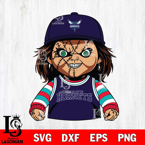 Charlotte Hornets Chucky Horror basketball SVG DXF EPS PNG FILE, NBA File Cut,Halloween Digital Download,Instant Download, Silhouette