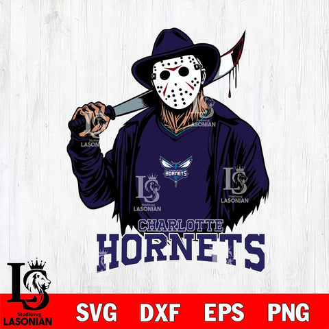 Charlotte Hornets Jason Voorhees Horror 13 Svg Eps Dxf Png File, NBA svg, Digital Download, Instant Download