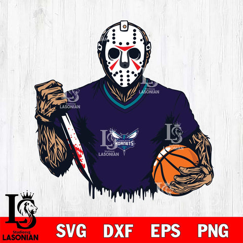 Charlotte Hornets Jason Voorhees Horror 5 Svg Eps Dxf Png File, NBA svg, Digital Download, Instant Download