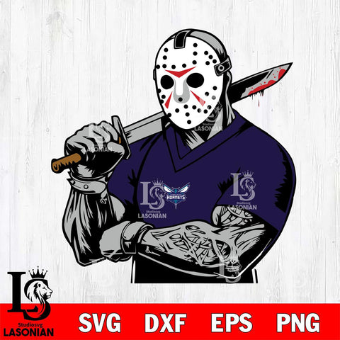 Charlotte Hornets Jason Voorhees Horror 6 Svg Eps Dxf Png File, NBA svg, Digital Download, Instant Download